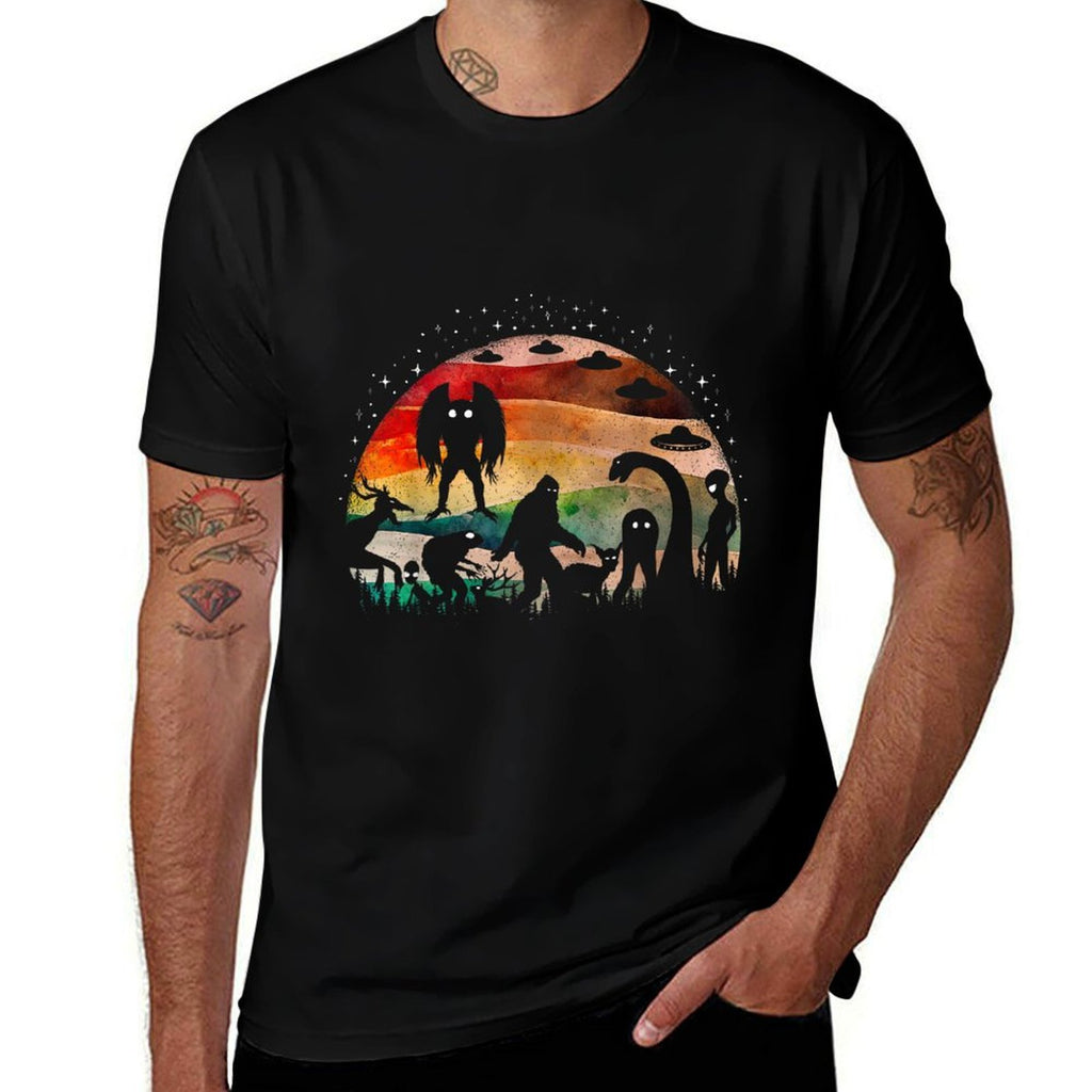 Retro Cryptid Funny Bigfoot Mothman And Aliens Cryptozoology  Classic T-Shirt