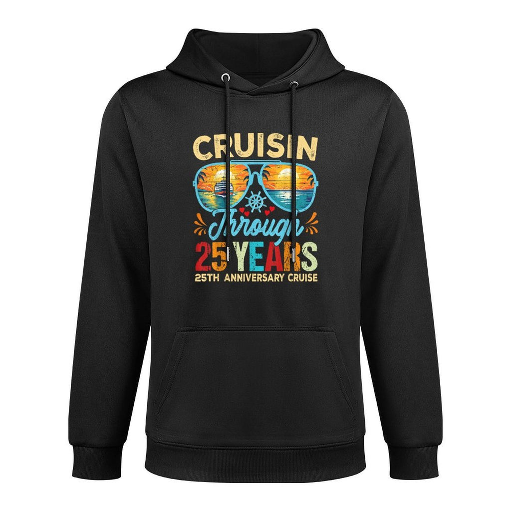 Cruisin Through 25 Years 25th Wedding Anniversary Cruise Shape Retention Hoodie