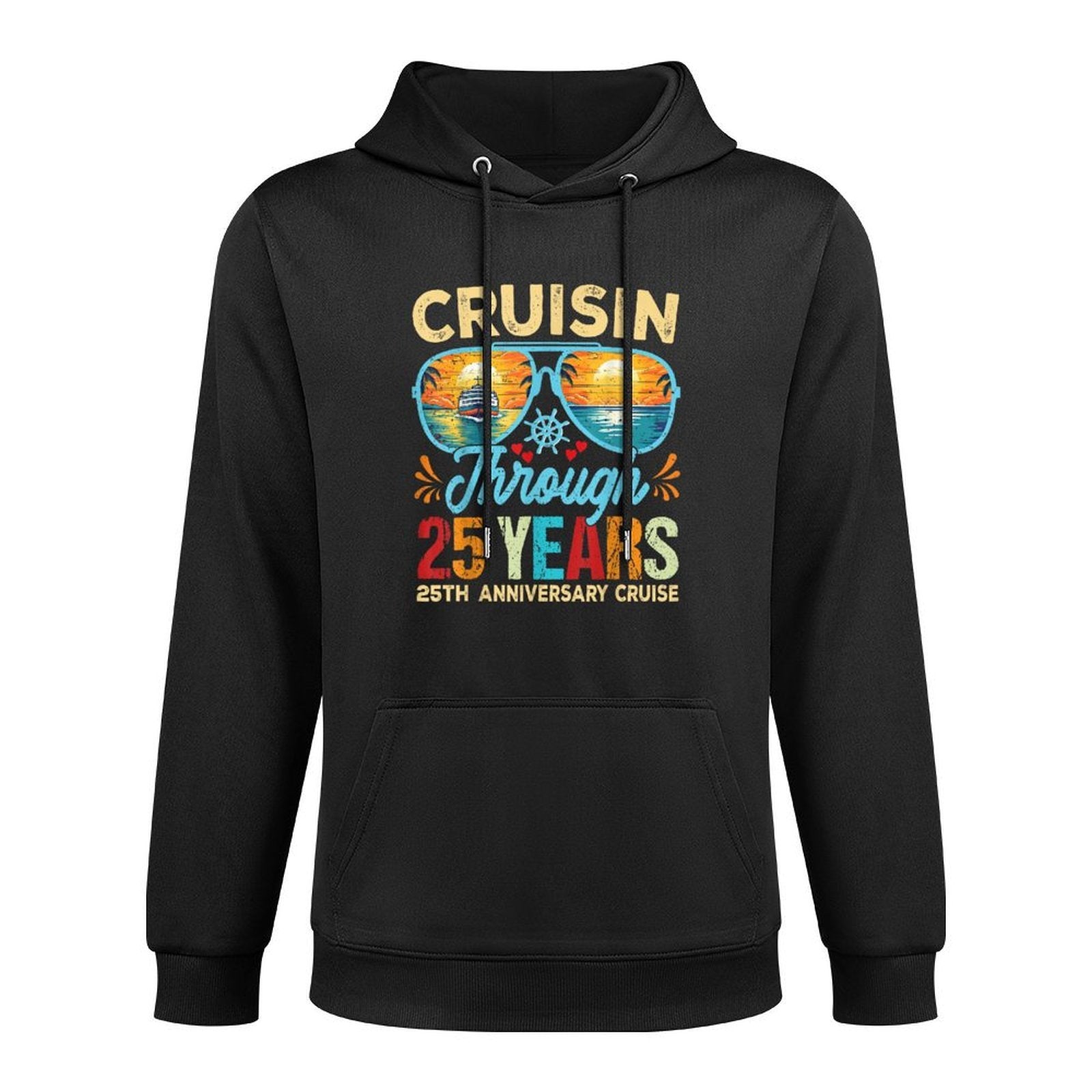 Cruisin Through 25 Years 25th Wedding Anniversary Cruise Shape Retention Hoodie