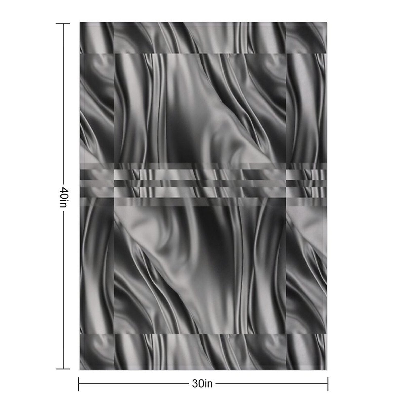 Dark Gray Black Abstract Swirls Wavy Spiral Textures Silk Satin Comfort Throw Blanket