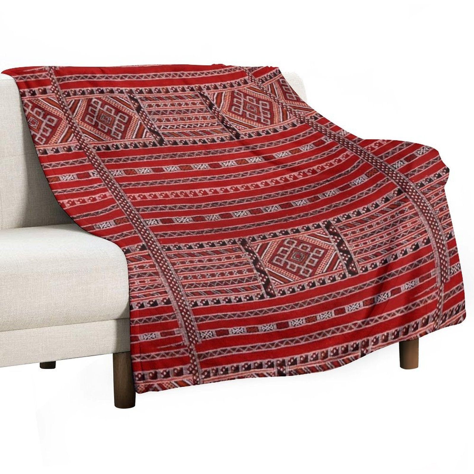 Vintage Moroccan Pattern - Warm Palette Multi-functional Throw Blanket