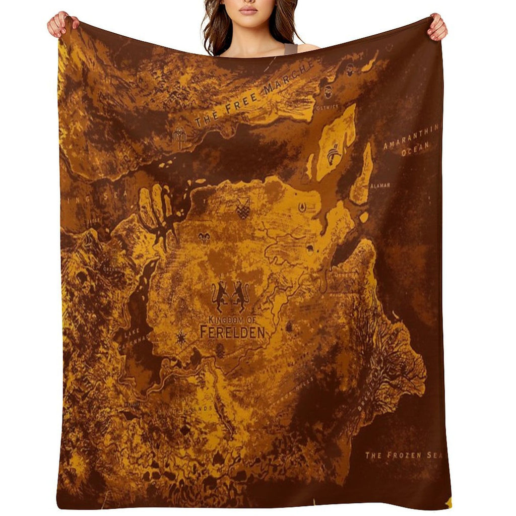 Age Dragon Map  Fantasy RPG Game Gamer  Warden Hero Inquisitor Gryphon Gift-ready Throw Blanket