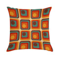 Retro Geometric Gradient Square And Circle Pattern 221 Soft Washable Throw Pillow