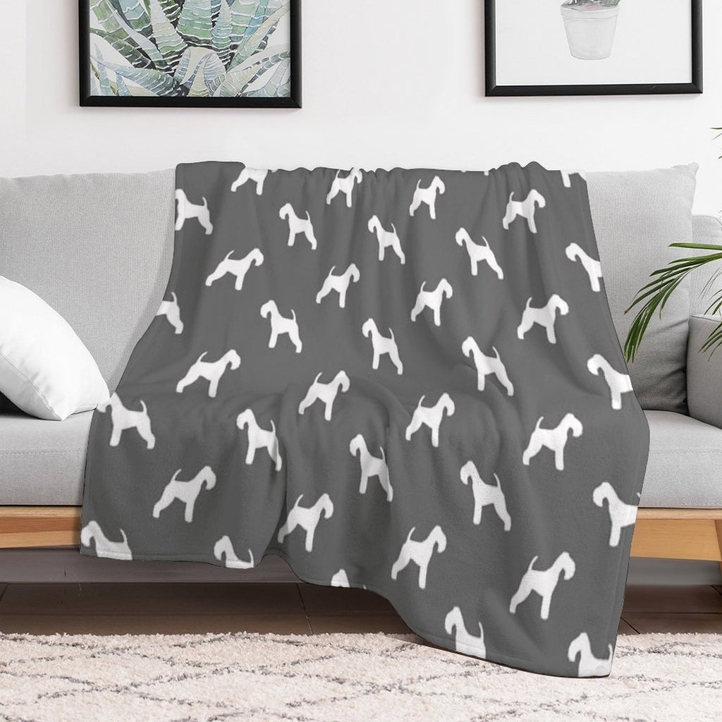 Lakeland Terrier Silhouette(s) Shrink-resistant Throw Blanket