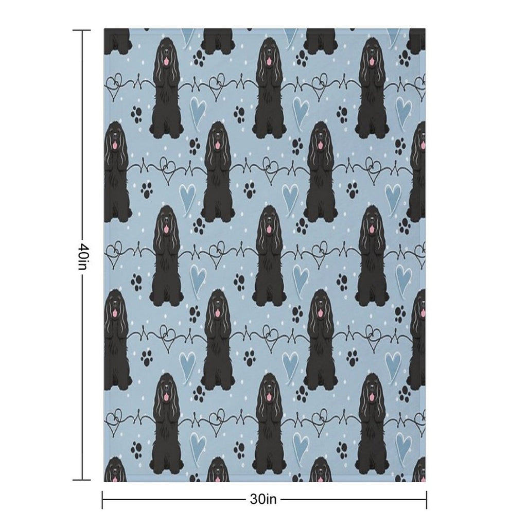 Love Black Cocker Spaniel Wrinkle-free Throw Blanket