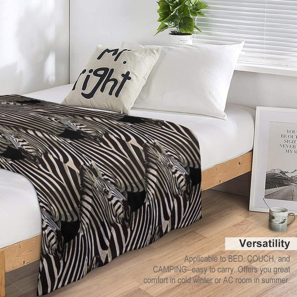 Realistic Rustic Zebra Pattern All-season Throw Blanket