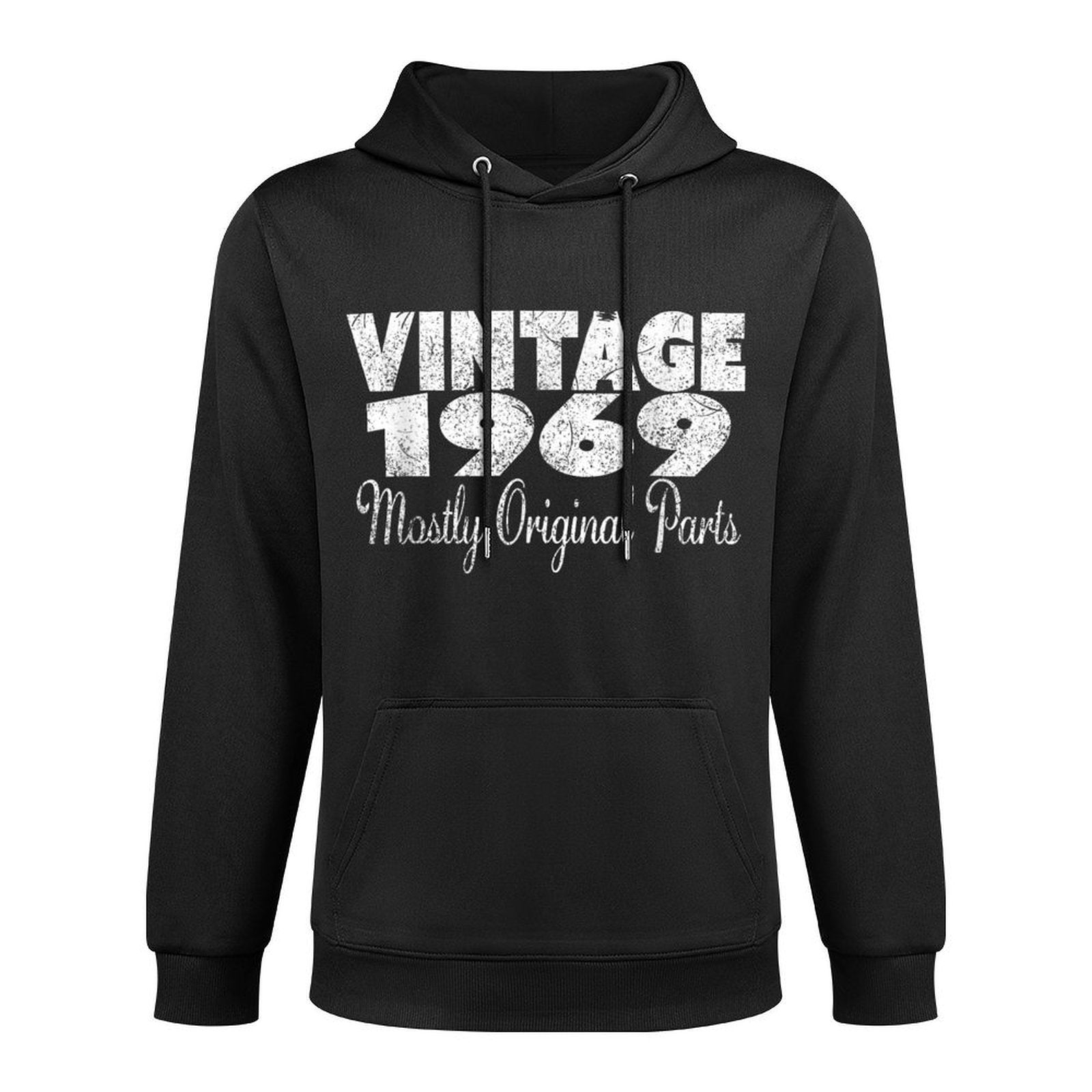 Vintage 1969 Mostly Original Parts Distressed 50th Birthday Kangaroo Pocket Hoodie
