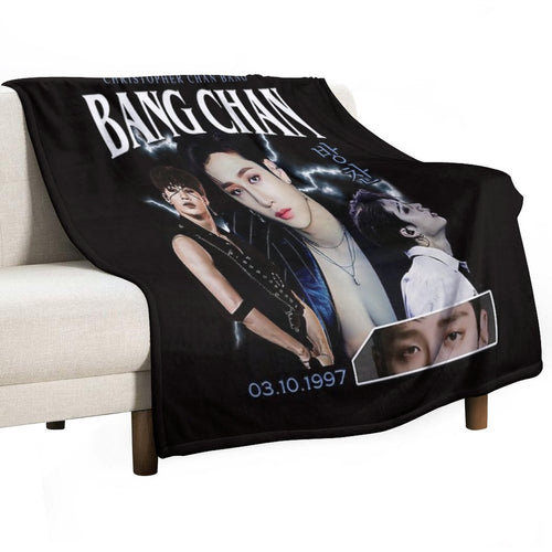 Bang Chan Shirt Vintage 90 Retro T Shirt Tee Easy Care Throw Blanket
