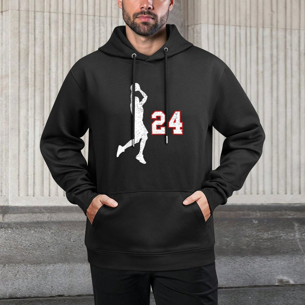 Basketball Player Number 24 for Basketball Fans Cotton-Polyester Blend Hoodie