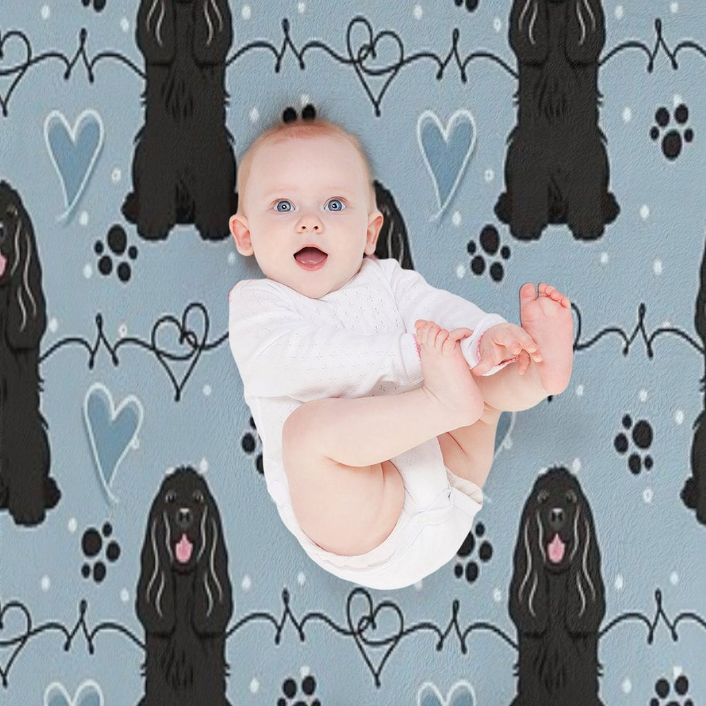 Love Black Cocker Spaniel Wrinkle-free Throw Blanket