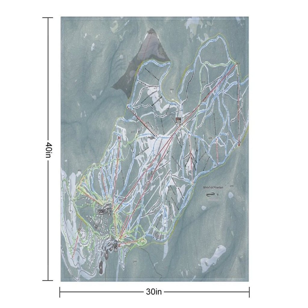 Whitefish Mountain Resort Trail Map Travel-friendly Throw Blanket