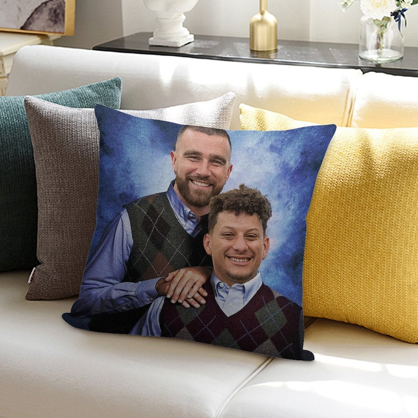 Kelce And Mahomes Stepbrothers Soft Ultra-Soft Texture Throw Pillow