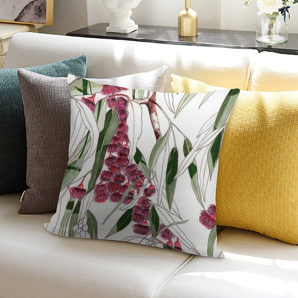 Flowering Gum Pink Australian Eucalyptus Leaves Soft Anti-Pilling Throw Pillow