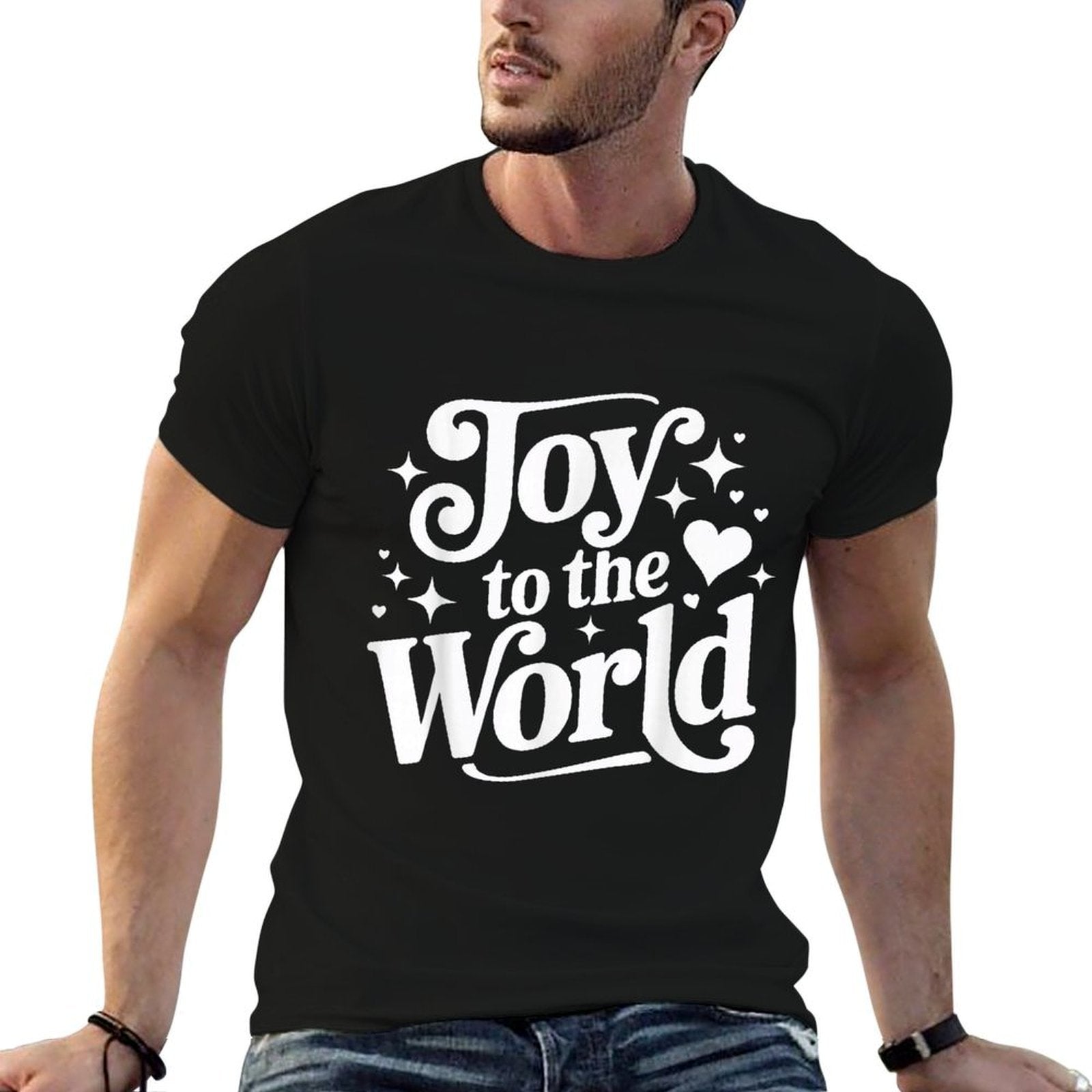 Christian Christmas Joy to The World Sparklecore  Heathered Texture T-Shirt