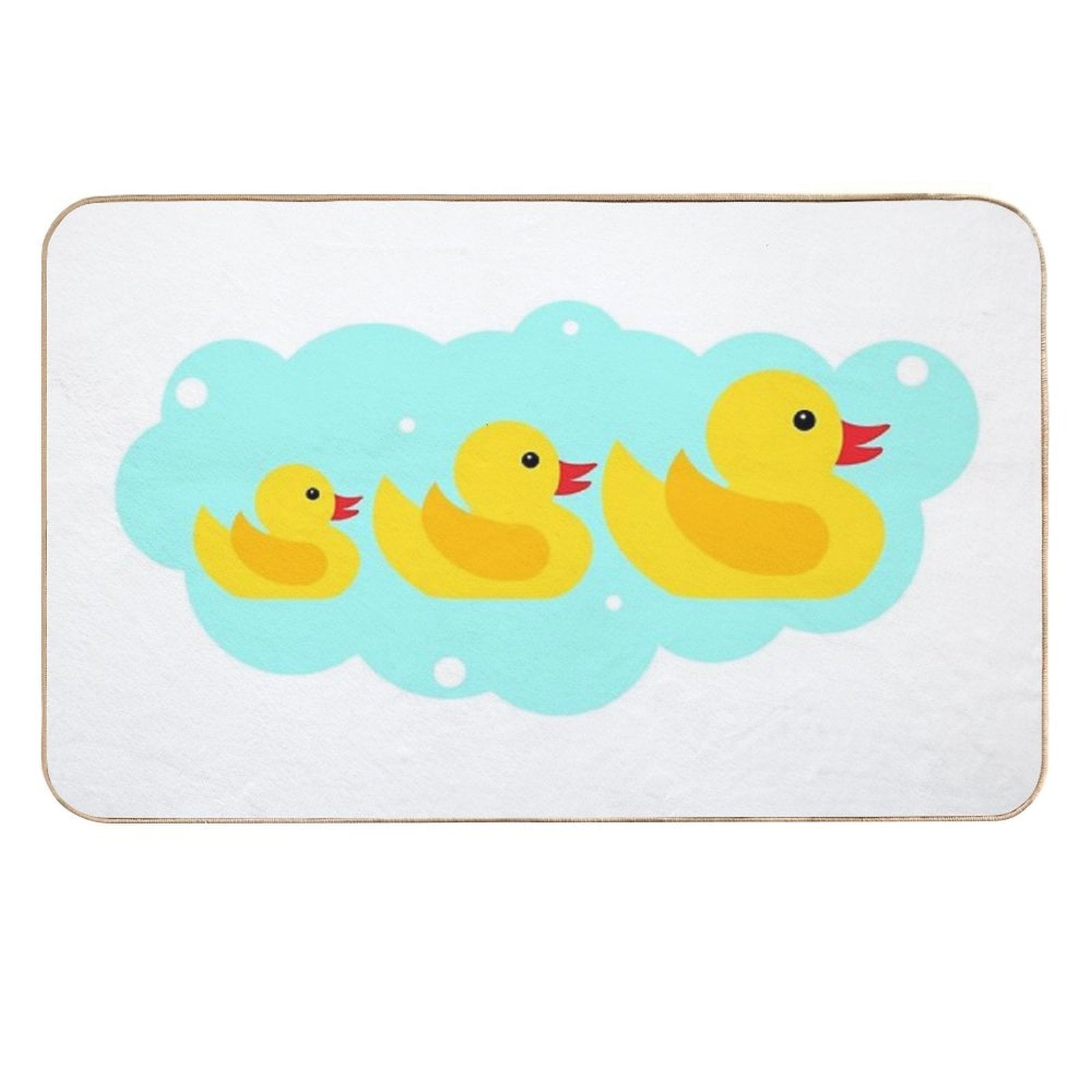 Cute Yellow Bathtime Rubber Ducks Family  Fade-Resistant Bath Mat
