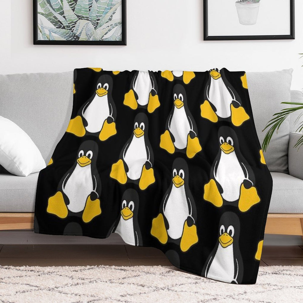 Linux Tux Durable Throw Blanket