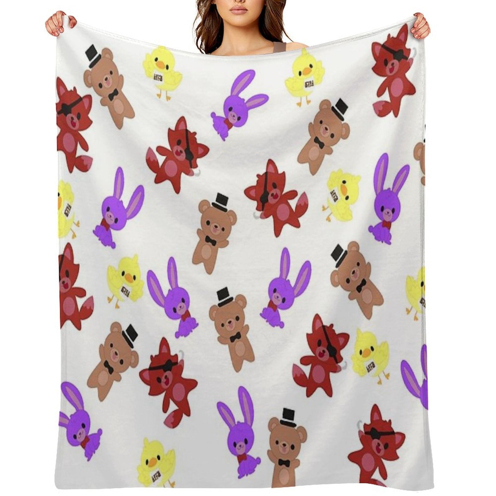Cute Fnaf Pattern Compact Throw Blanket