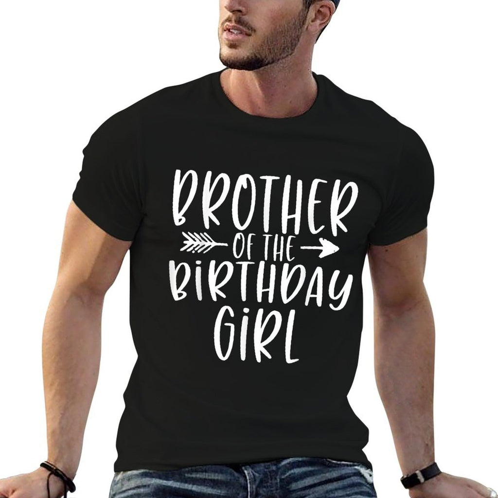 Brother of The Birthday Girl Sibling Birthday Party  Wrinkle-resistant T-Shirt