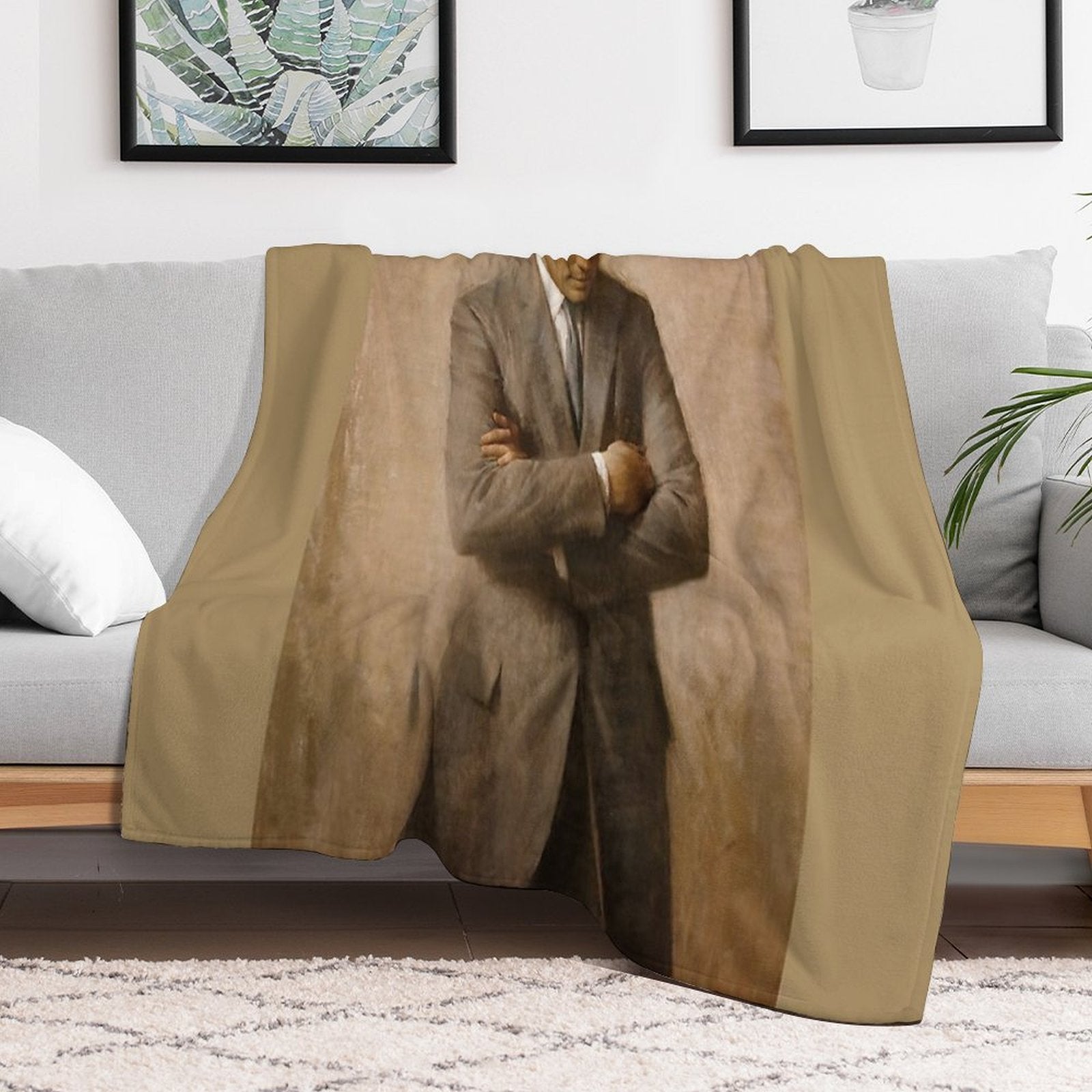 John F Kennedy Official Portrait by Aaron Shikler Versatility Throw Blanket
