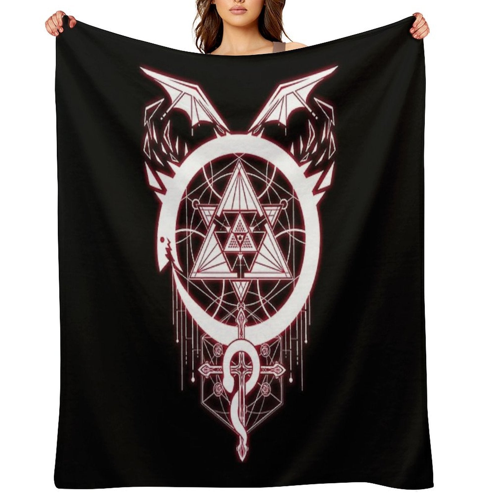 Glowing Snakes of Alchemy Multi-functional Throw Blanket