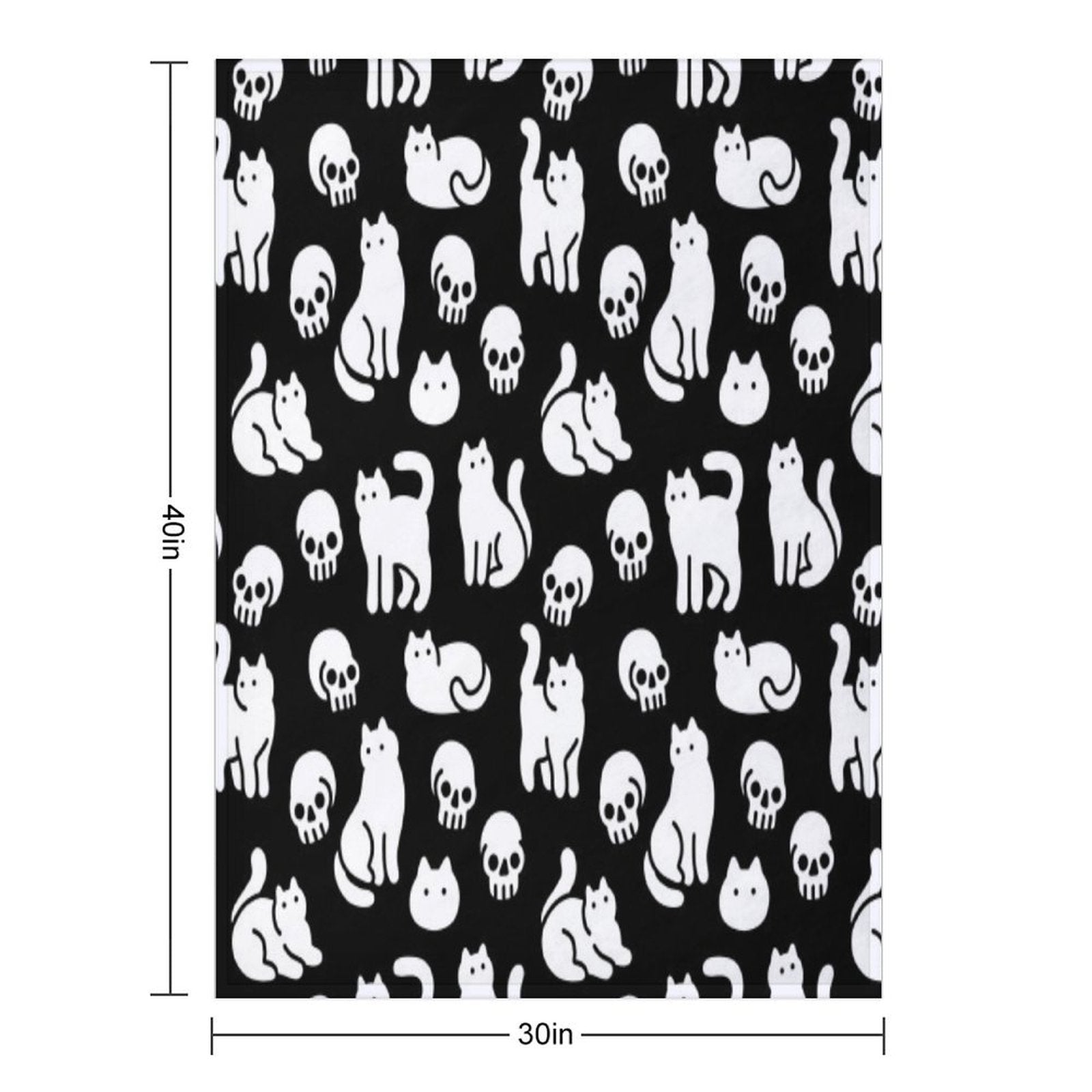Cats And Skulls Pattern Premium Throw Blanket