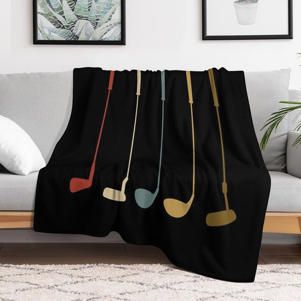 Golf Clubs Retro Vintage Gift-ready Throw Blanket