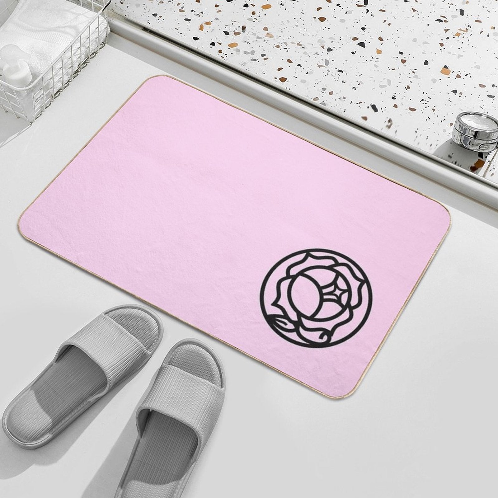 Utena Rose Crest  Fade-Resistant Bath Mat
