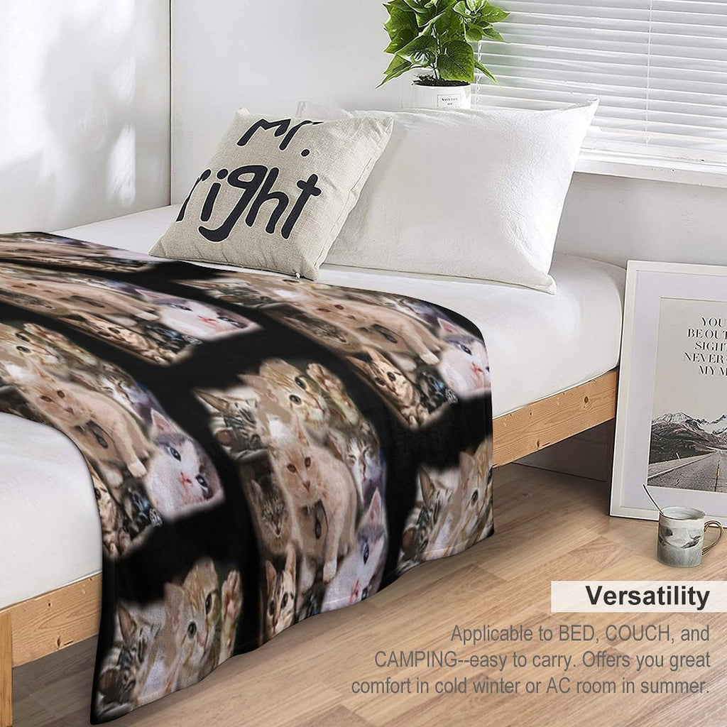 The Cute Cats - Lovely Kitten & Cats Eco-conscious Throw Blanket