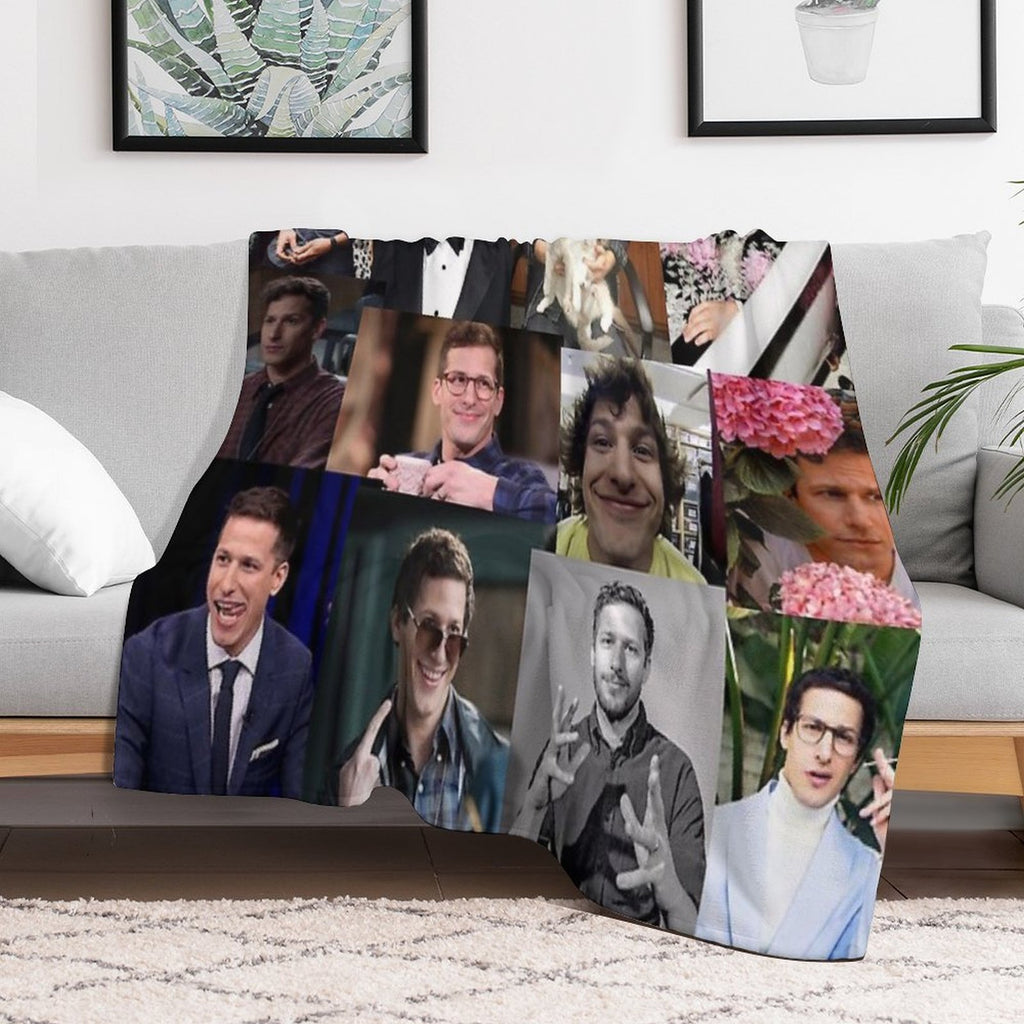 Andy Samberg (jake Peralta) Pic Collage Easy Care Throw Blanket