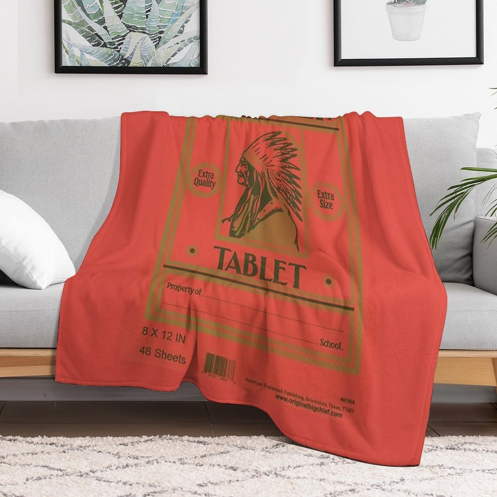 Big Chief Vintage Tablet Cover Quick-dry Throw Blanket