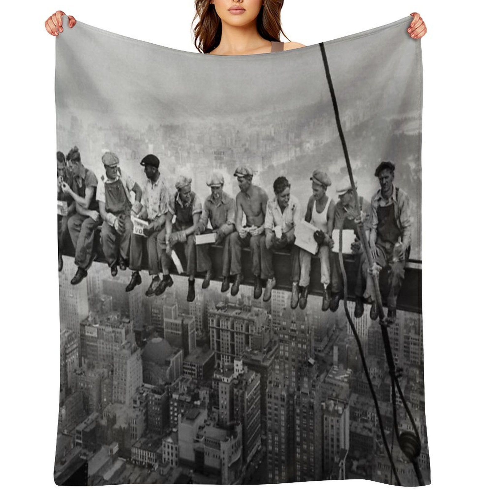 Lunch Atop A Skyscraper Quick-dry Throw Blanket