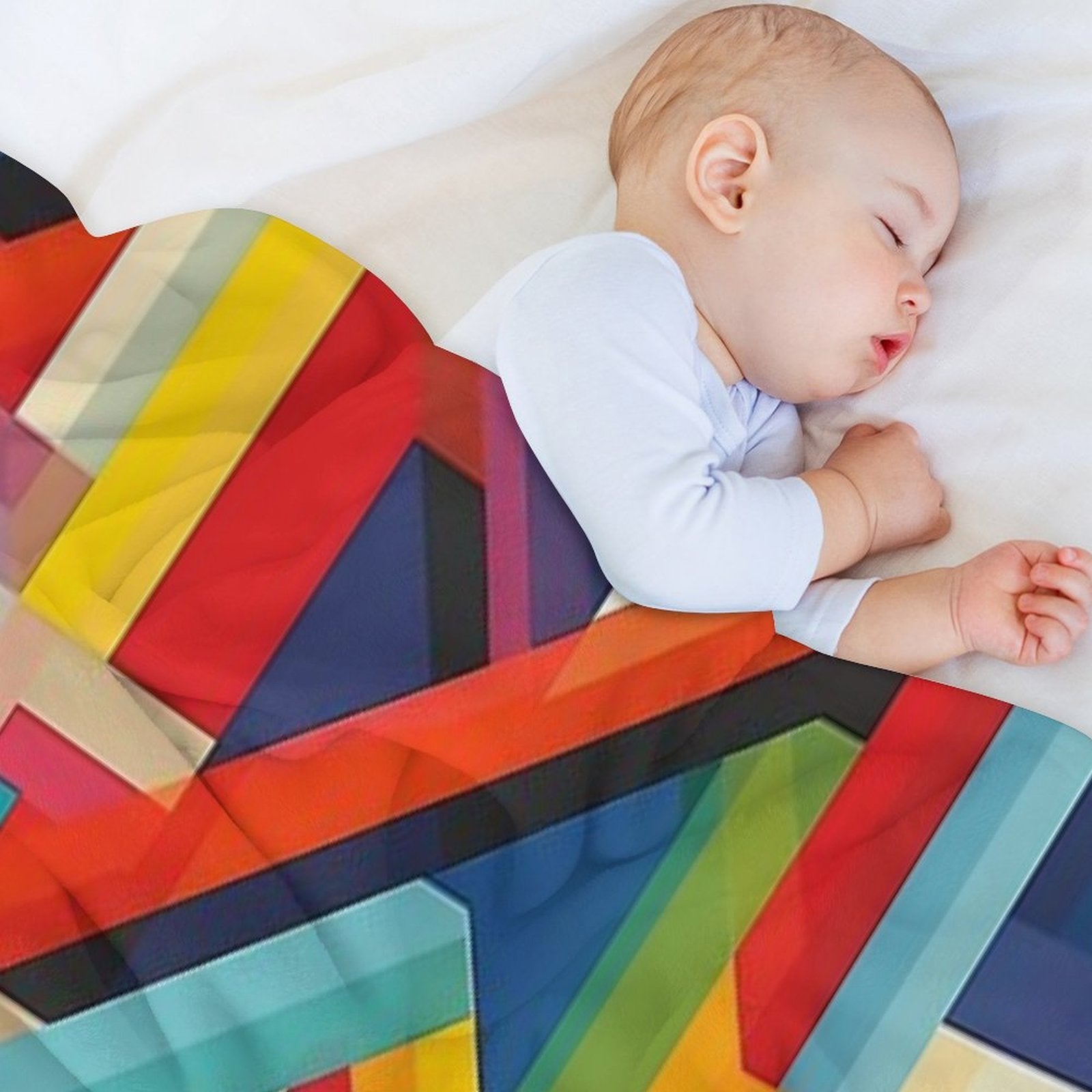 Geometric Patterns in Rainbow Colors V.4 Durable Throw Blanket
