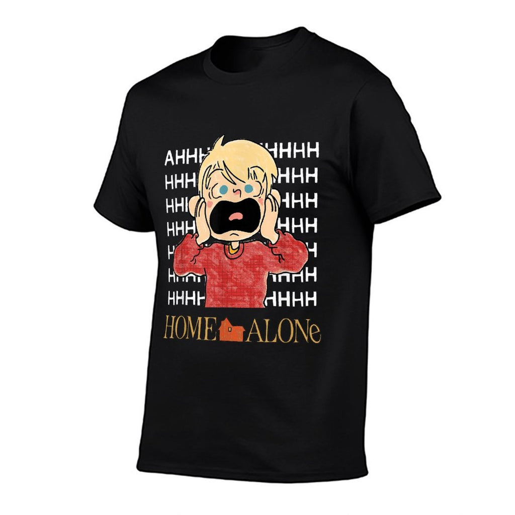 Home Alone Christmas Kevin McCallister Screaming Doodle Art  Graphic-printed T-Shirt