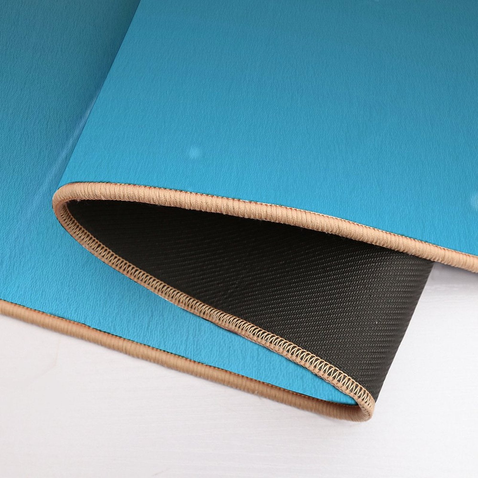 Blue-ish Retro Neon Minimalist  Easy Maintenance Bath Mat