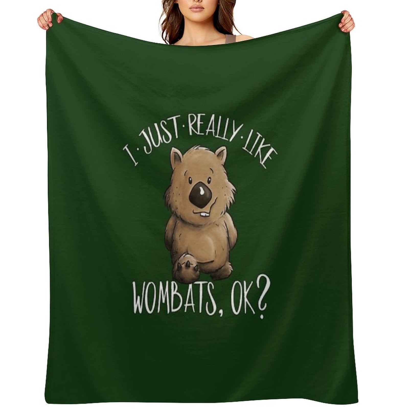 I Just Really Like Wombats OK Cute Marsupial Wombat Wrinkle-free Throw Blanket