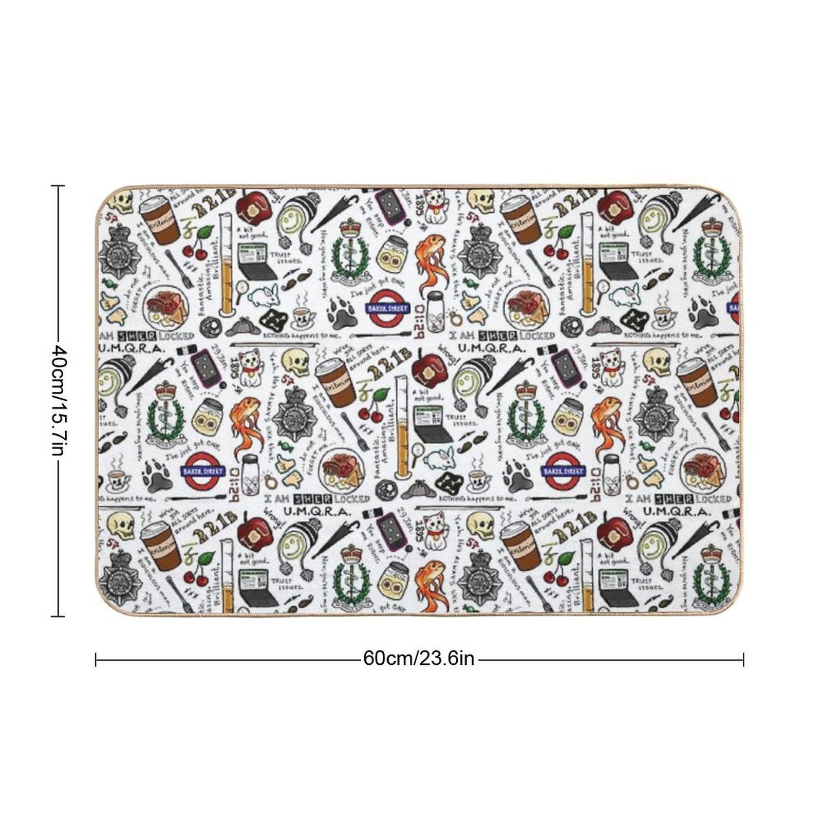 Sherlock Collage (color)  Repositionable Bath Mat