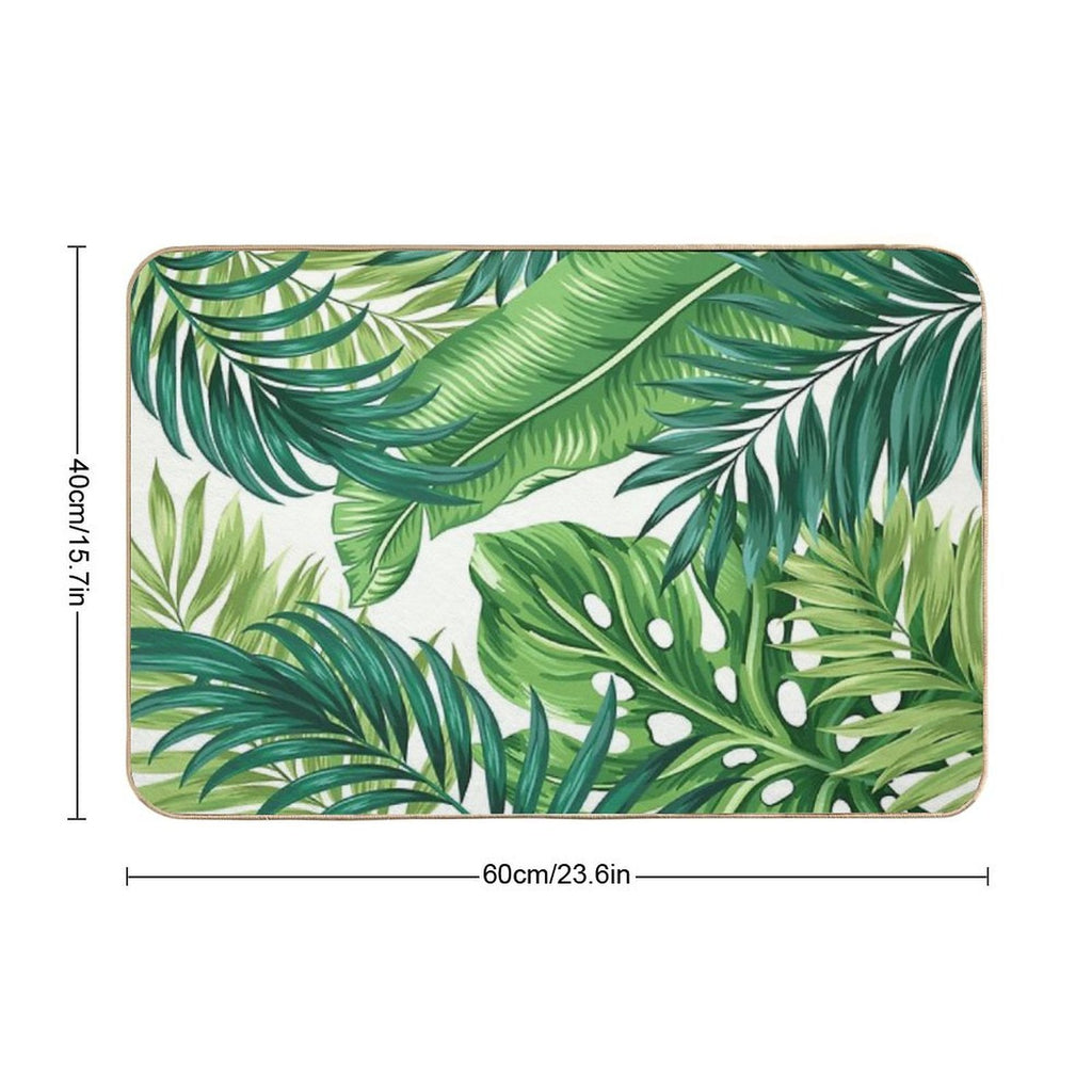 Green Tropical Leaves  Versatile Bath Mat