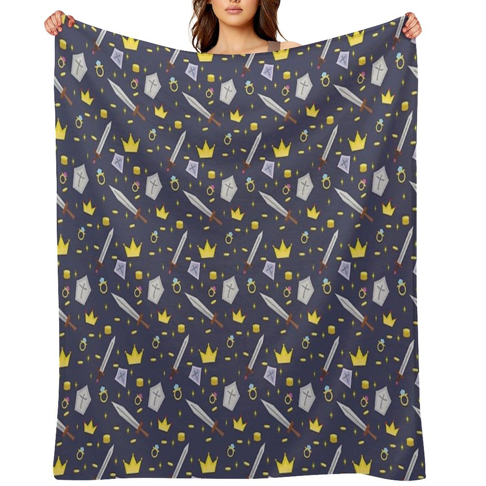 Adventure in The World of Knights Sustainable Throw Blanket