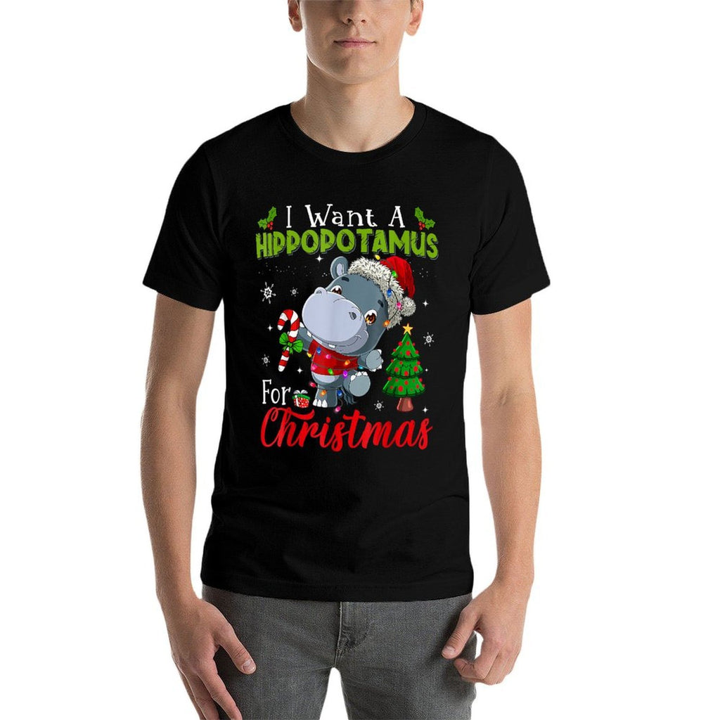 I Want A Hippopotamus For Christmas Hippo Candy Santa  Breathable T-Shirt