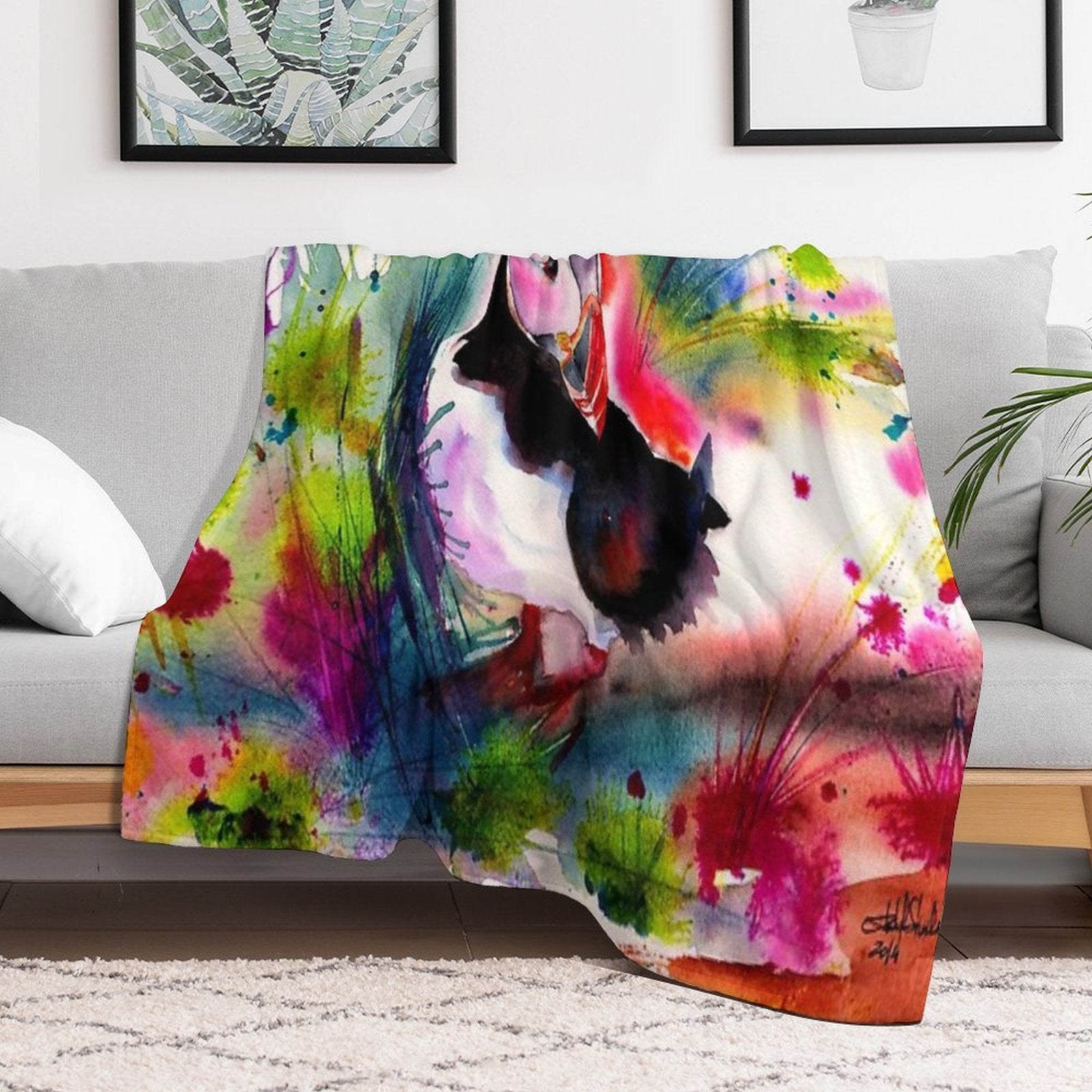 Puffin Durable Throw Blanket