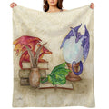 Dragons In The Library Eco-conscious Throw Blanket