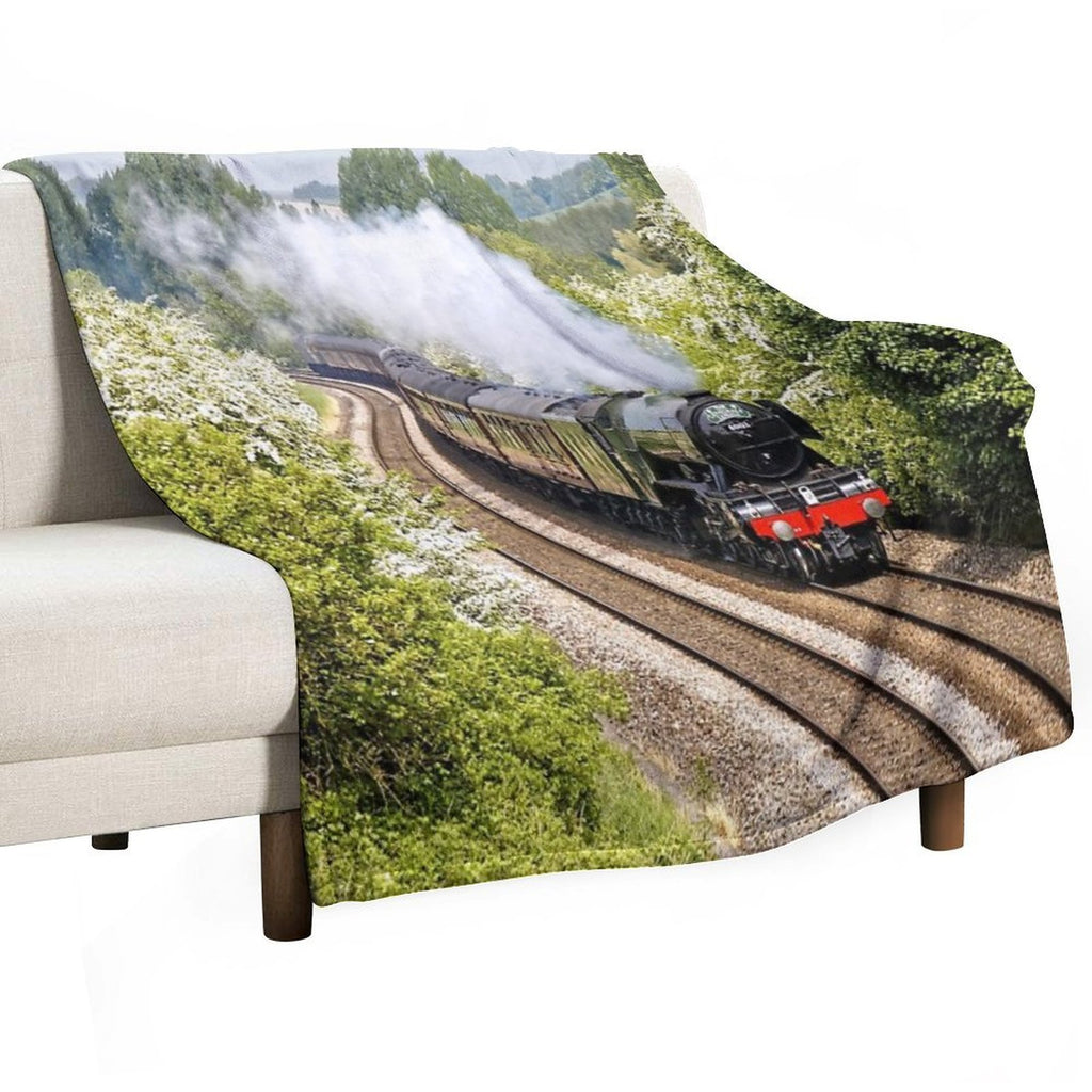 A3 Class 60103 Flying Scotsman Steam Locomotive Wrinkle-free Throw Blanket