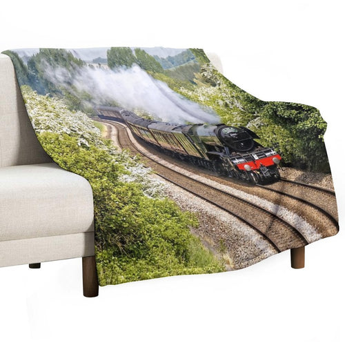 A3 Class 60103 Flying Scotsman Steam Locomotive Wrinkle-free Throw Blanket