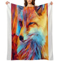 Fox Watercolor Durable Throw Blanket