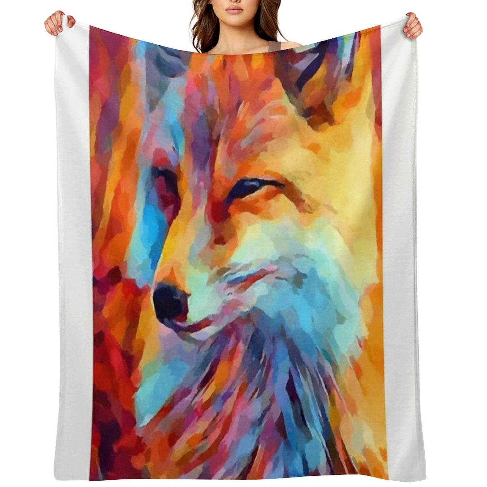 Fox Watercolor Durable Throw Blanket