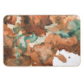 Autumn Turning - Copper And Mint Abstract  Anti-Trip Bath Mat