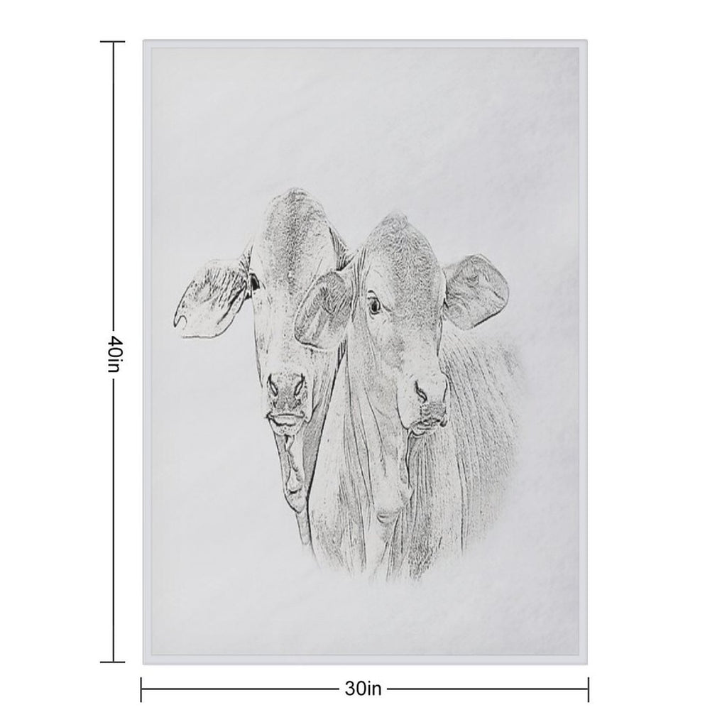 BRAHMAN CALVES, WALL ART Compact Throw Blanket