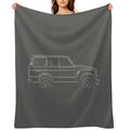 1983 Toyota Land Cruiser 60 Series - Profile Stencil, White Eco-conscious Throw Blanket