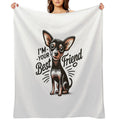 Anime Style Miniature Pinscher T-Shirt 'I'm Your Best Friend' Design Sustainable Throw Blanket