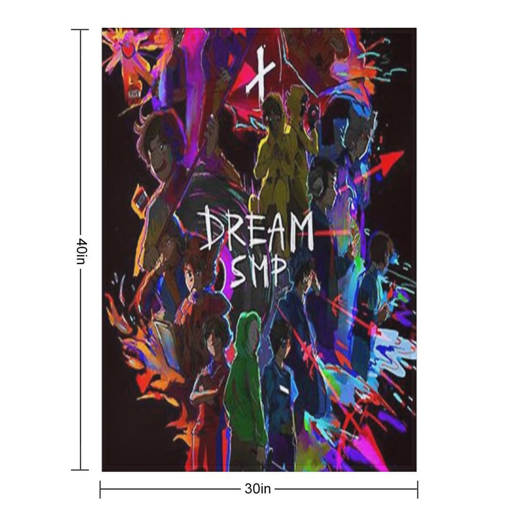 Dream SMP Black Anime Multi-functional Throw Blanket